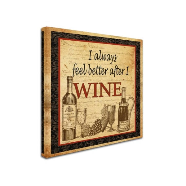 Jean Plout 'Better After Wine' Canvas Art,24x24